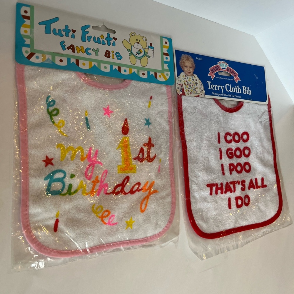 Vintage Terry Cloth Baby Bibs